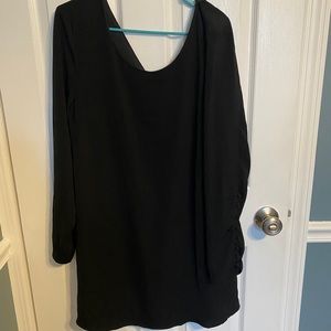 Black Lulus mini dress with deep v back